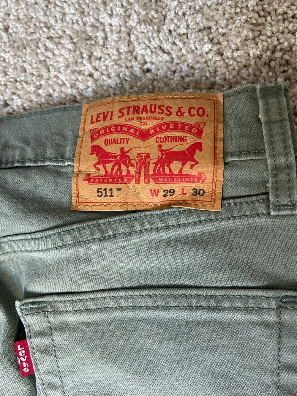 Men’s Levi's 511 Slim Fit Jeans in Green (W29xL30)